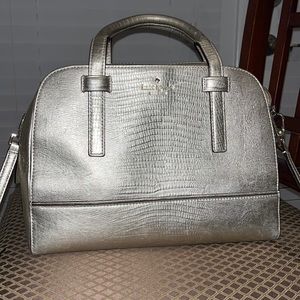 Kate Spade Metallic Gold Crocodile Print Shoulder Bag